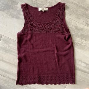 Knit tank with scalloped hem